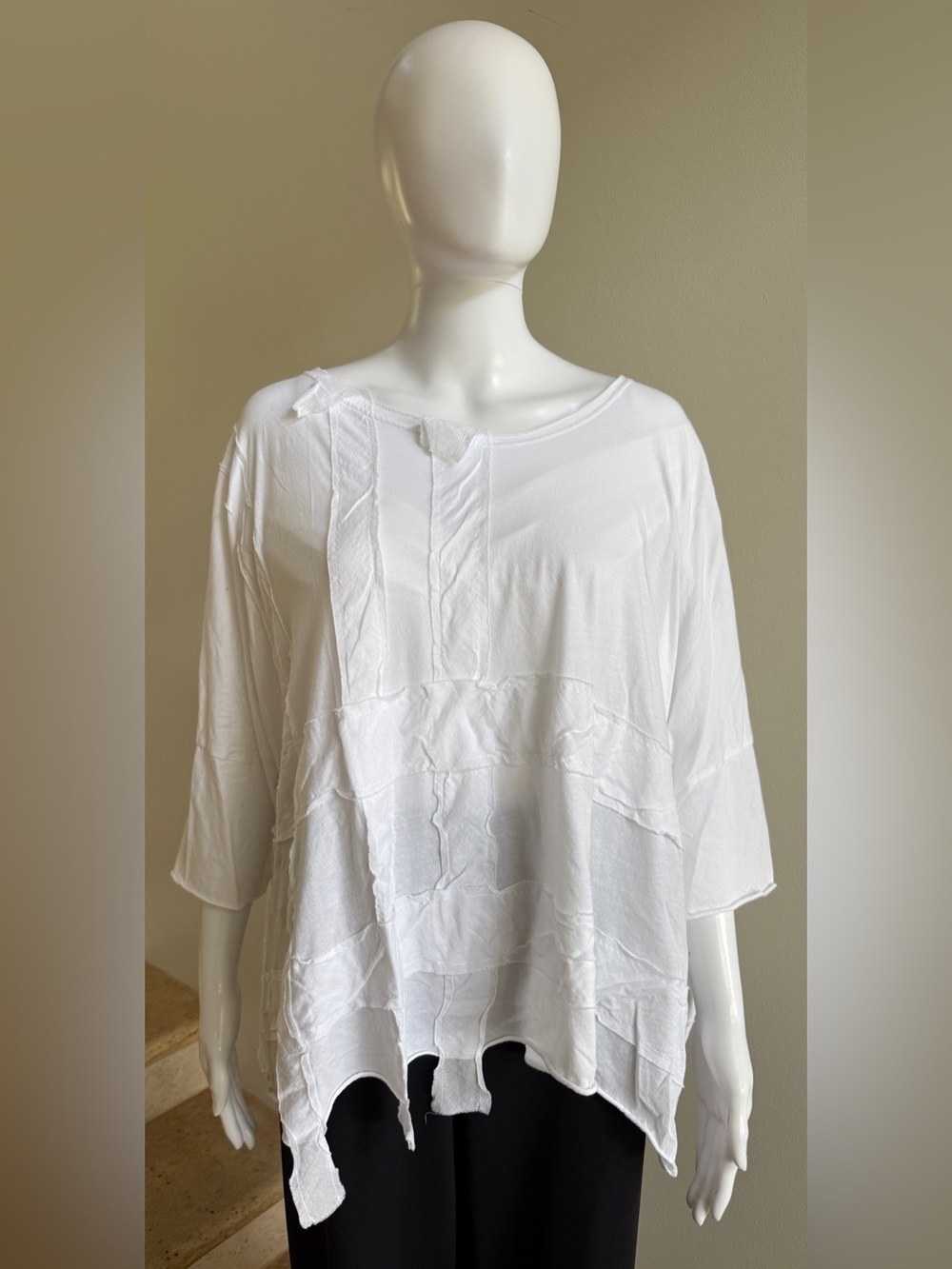 RUNDHOLZ BLACK LABEL White Cotton Tee Shirt Short Sleeve Top Size Small